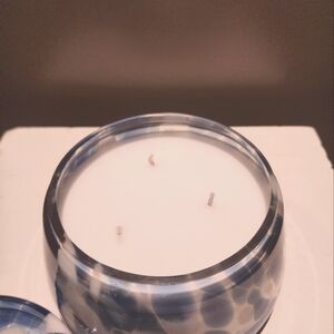 Blue and White Decorative Candle